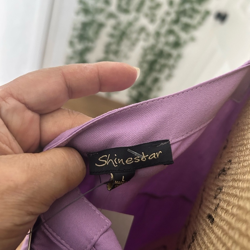 Shinestar Purple Pleated Sundress with Puff Sleeves - Picture 5 of 6